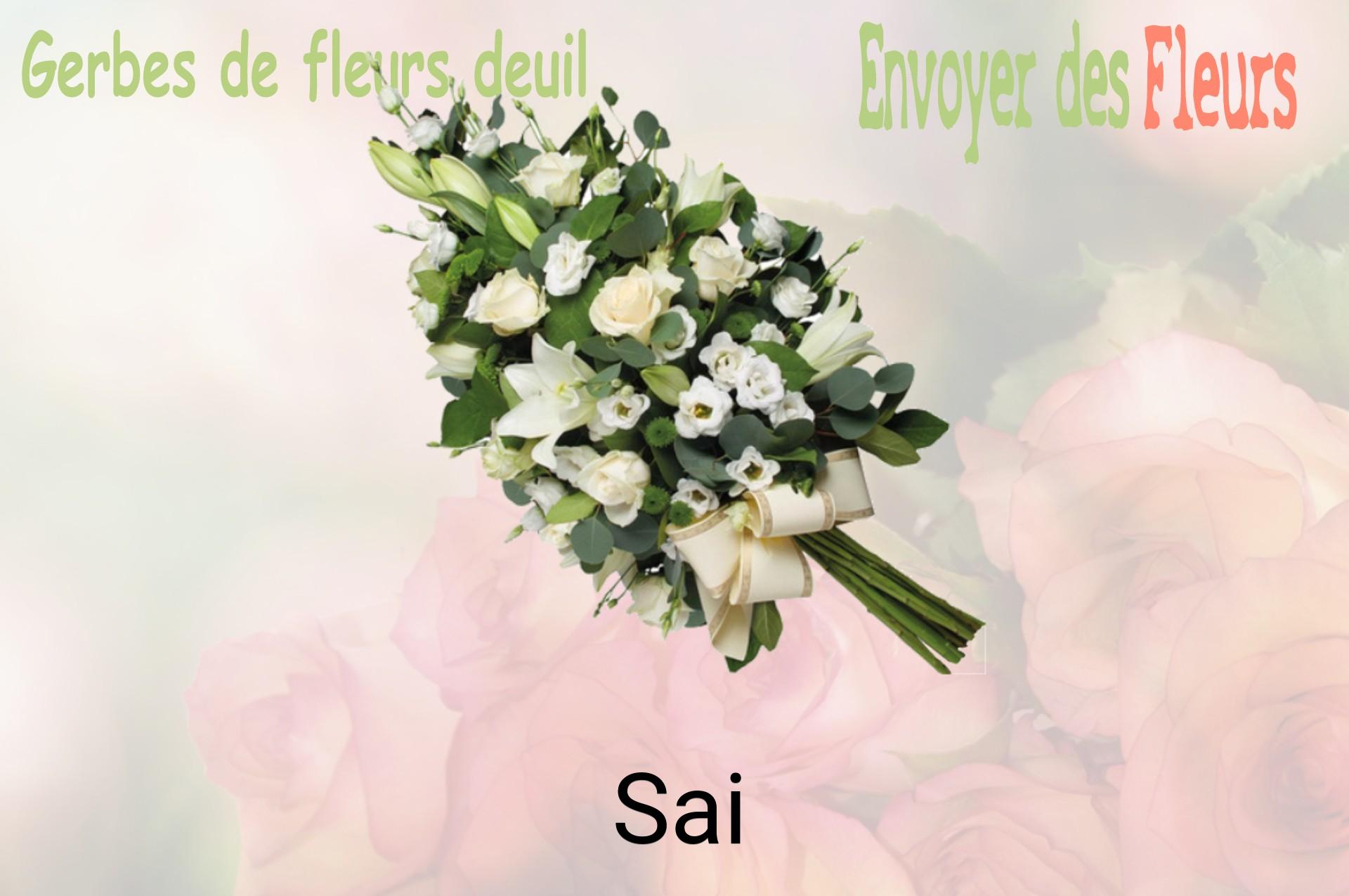 Gerbe de fleurs de deuil livrée à Sai